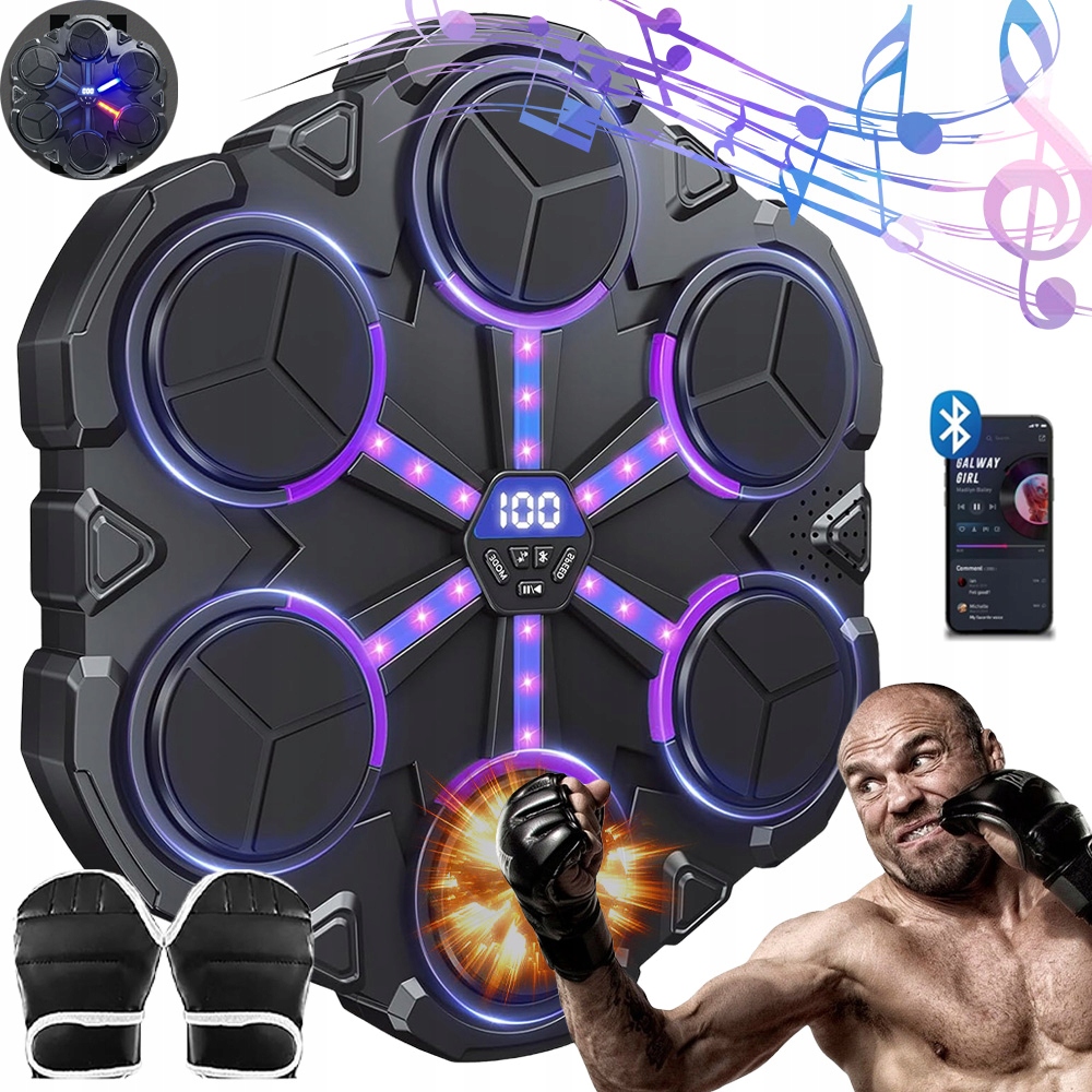 Hudební Boxovací Stroj Bluetooth S Rukavicemi V Tréninkové Boxerské Stěně