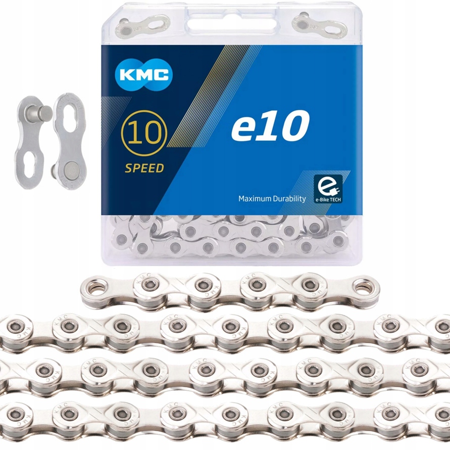 Řetěz Kmc E10, 122 článků, stříbrný, spojka, Box