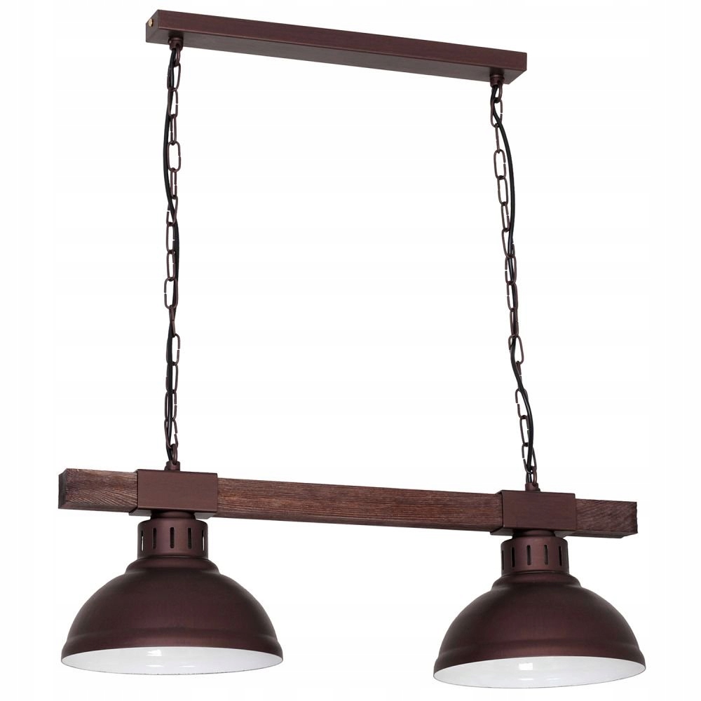 Dvojitá závesná lampa na drevenom nosníku Hakon 9053 Luminex