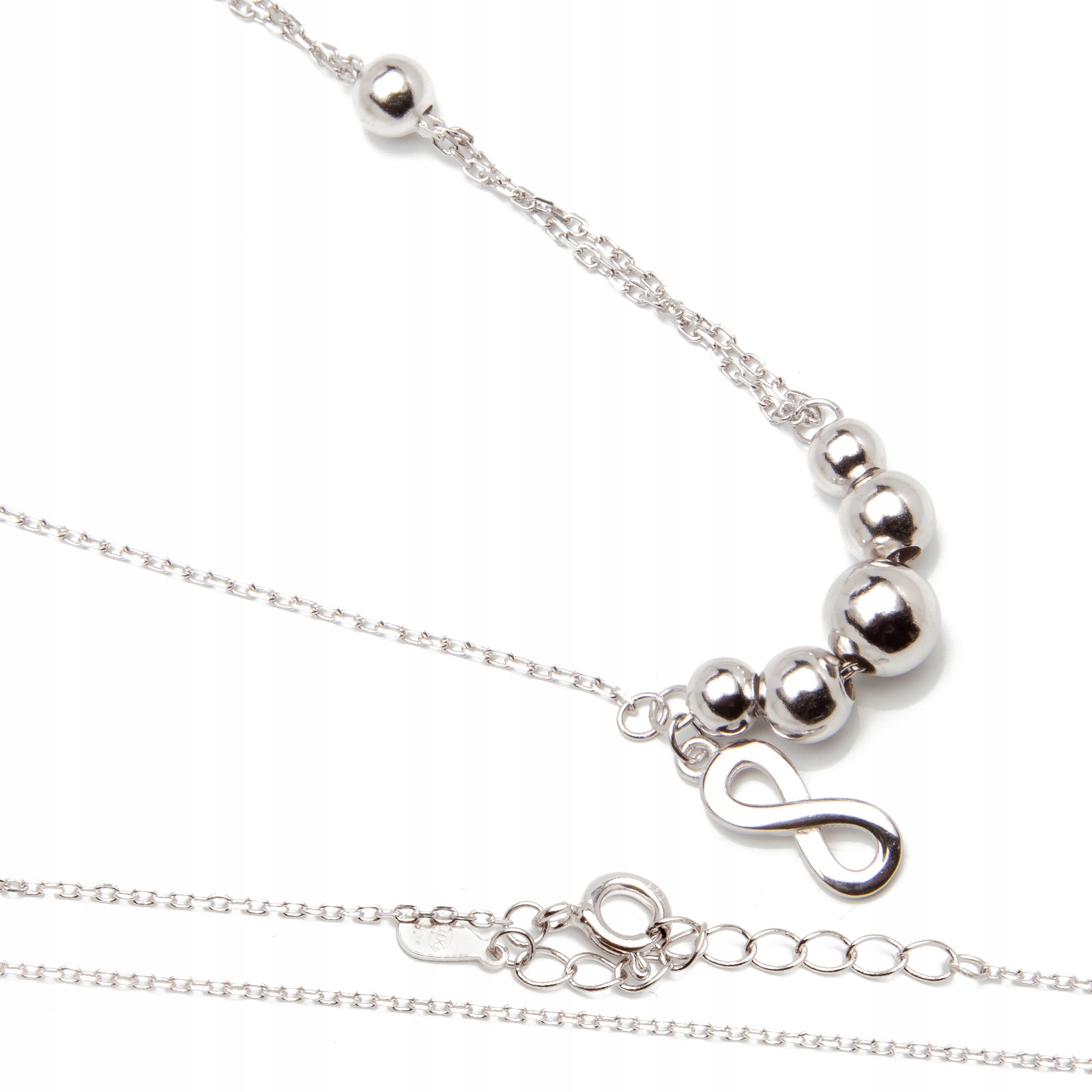 Stříbrný náhrdelník 925 nekonečno kuličky