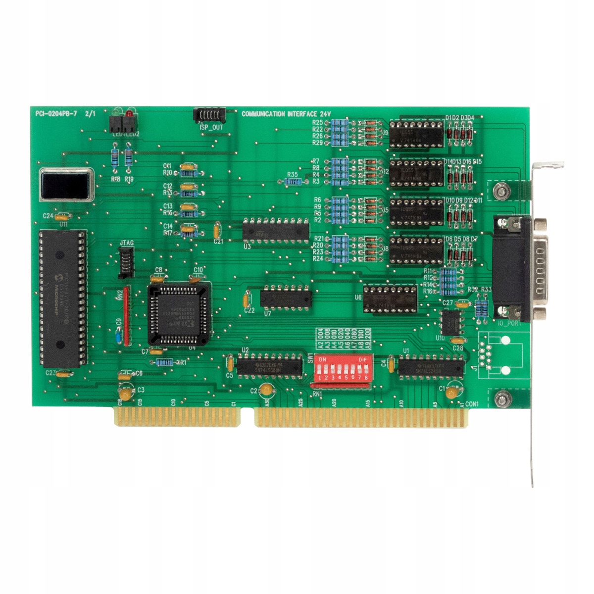 Komunikační Rozhraní 24V PCI-0204PB-7 2/1 Isa Karta DB15 Zásobkový Konektor