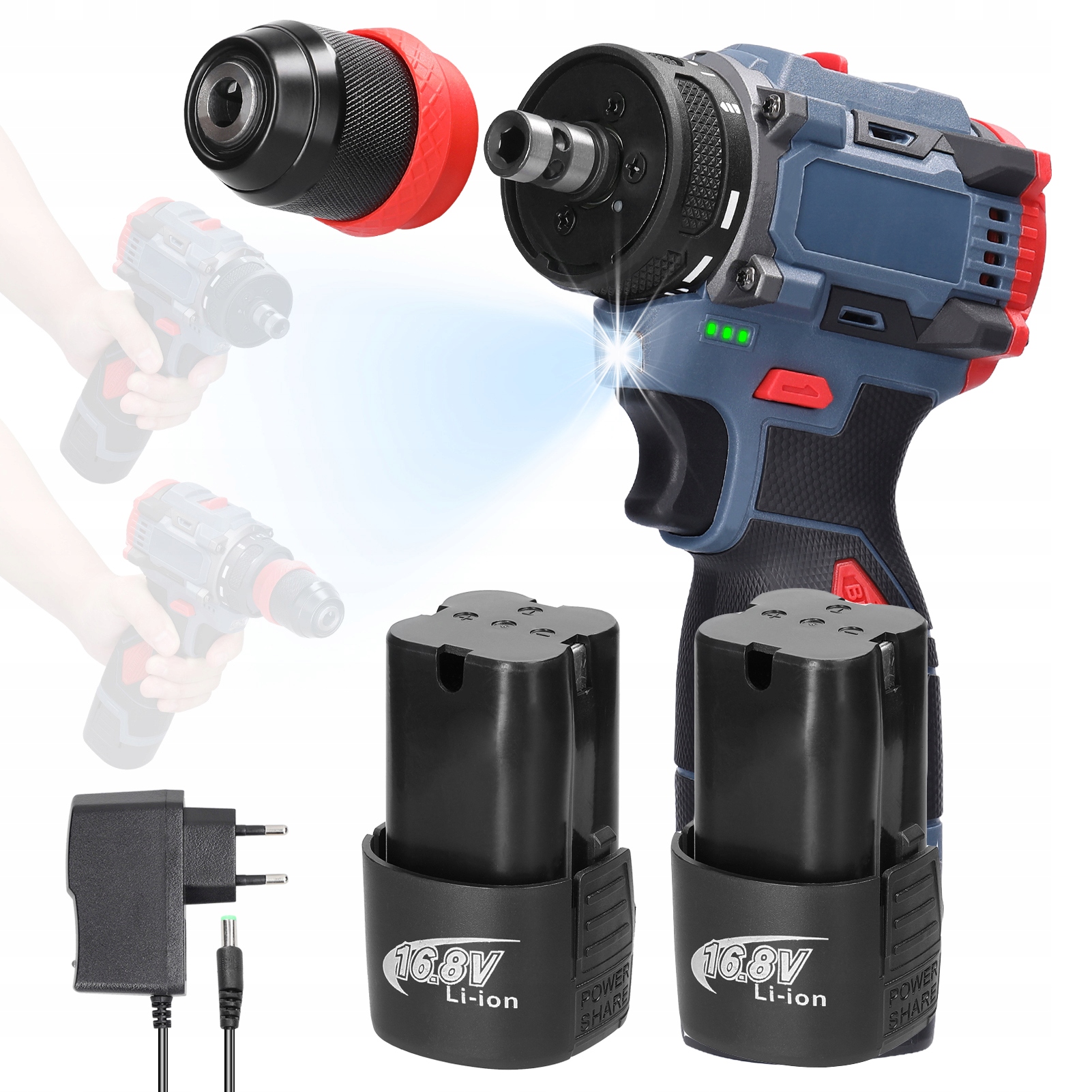 Akumulatorowa Wkrętarka Udarowa 16.8V 2×AKU