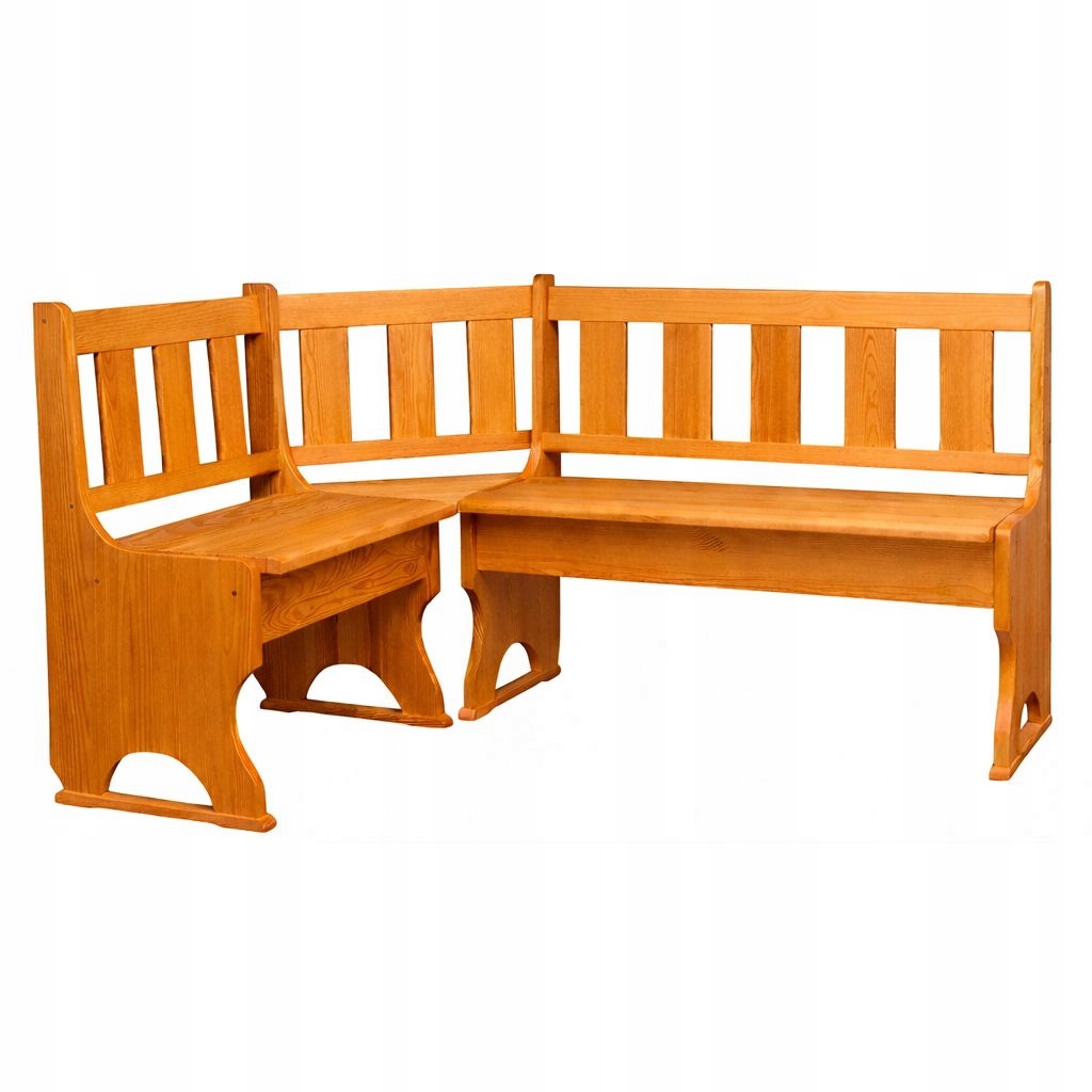 Dřevěný rohový kus borovice do kuchyně, jídelny, masivní dřevo Model S Olcha