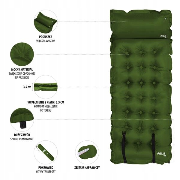 NC4018 CIEMNOZIELONA MATA SAMOPOMPUJĄCA NILS CAMP Marka Nils Camp