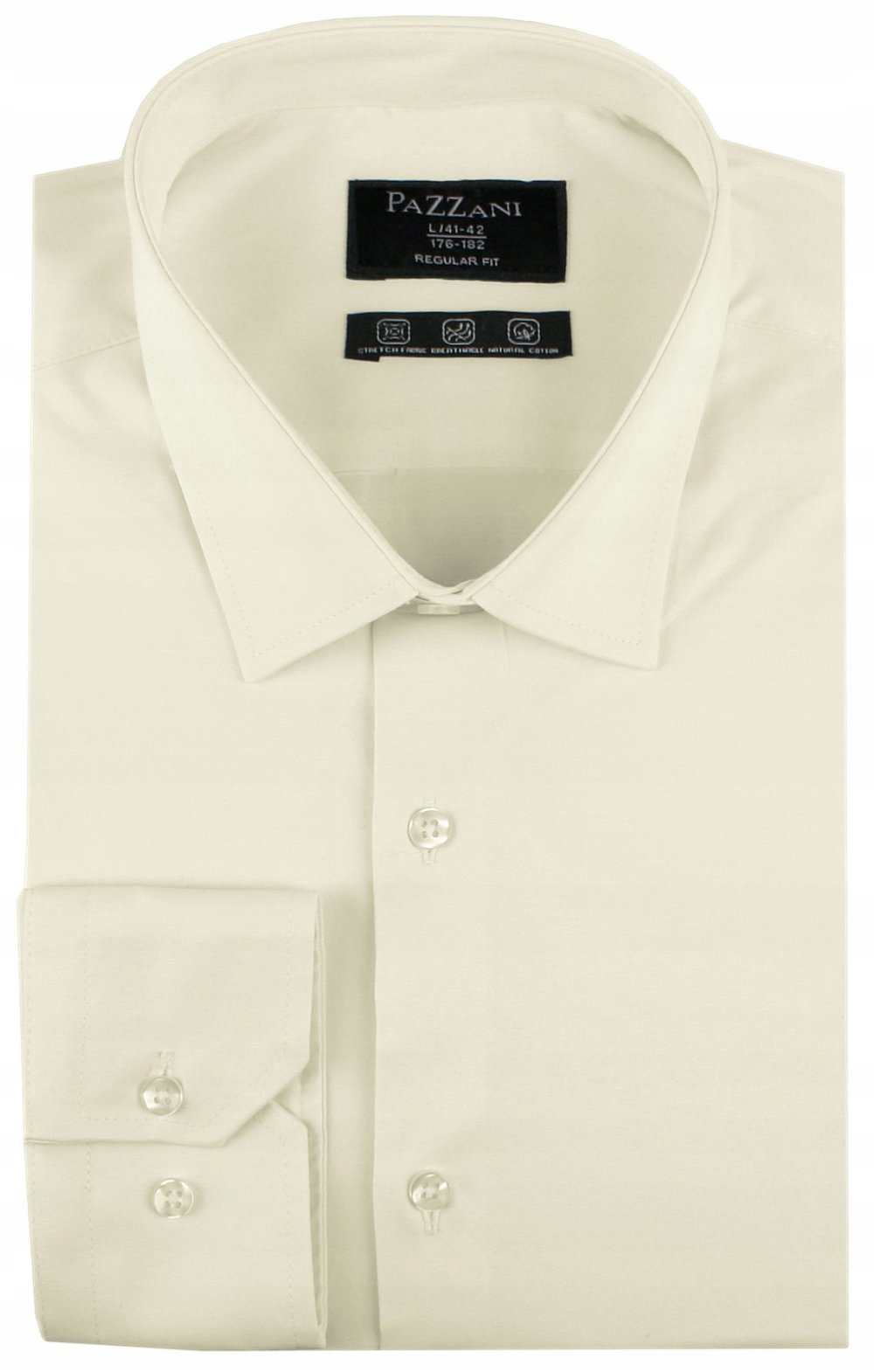 Jednobarevná bavlněná košile s jednoduchým střihem Pistáciová 44/176-182