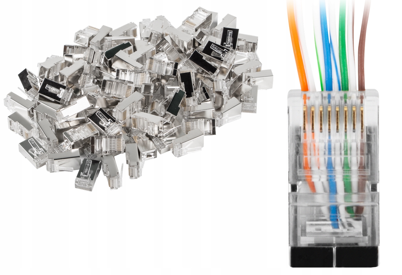 

Wtyk sieciowy kat 6 RJ45 Przelotowy Lan 100 szt