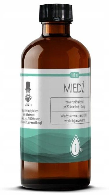 Miedź w kroplach 100ml Alcheo