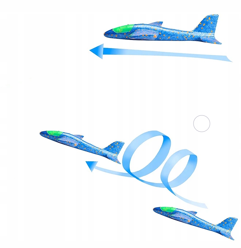 SAMOLOT SZYBOWIEC DUŻY ZE STYROPIANU LED ŚWIECI PIANKOWY ODRZUTOWIEC RZUTKA Wiek dziecka 3 lata +