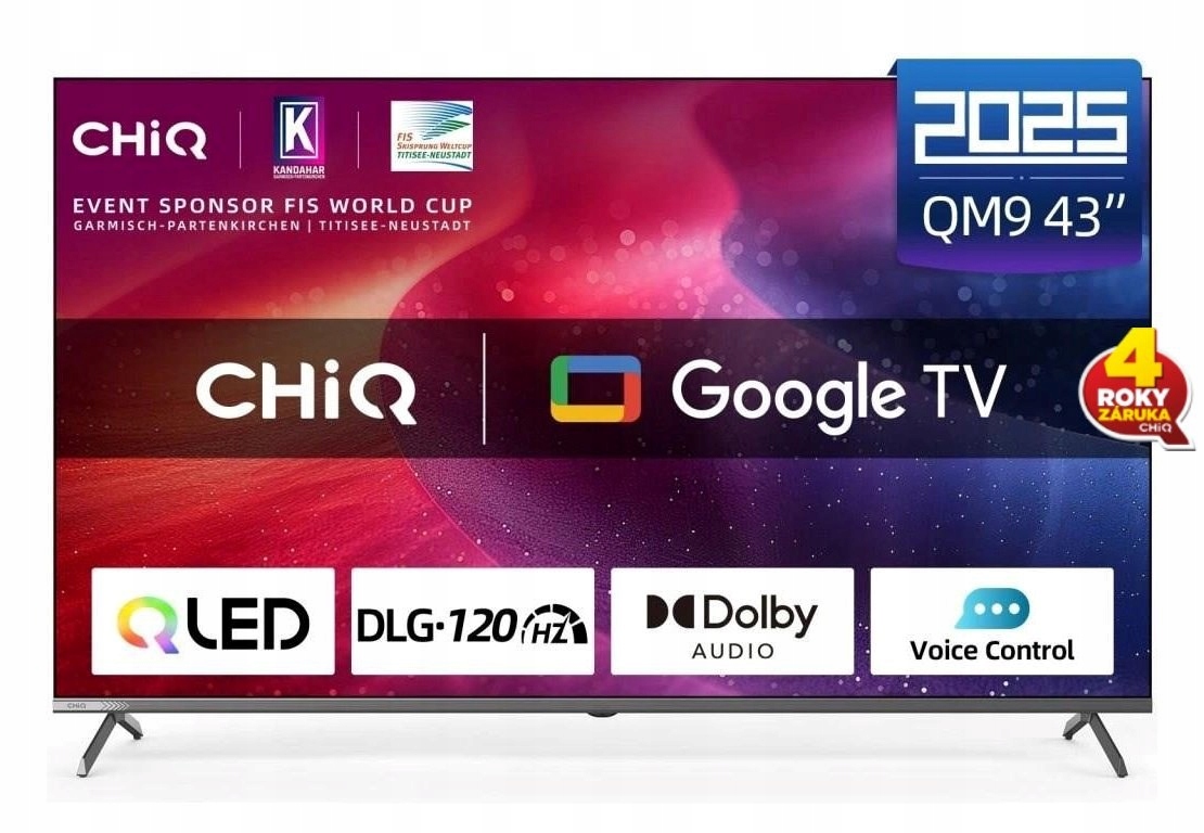 CHiQ U43QM9G Tv 43", Uhd Qled Google Tv U43QM9G