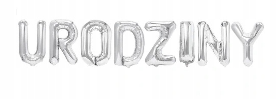 

Balon foliowy napis Urodziny srebrny