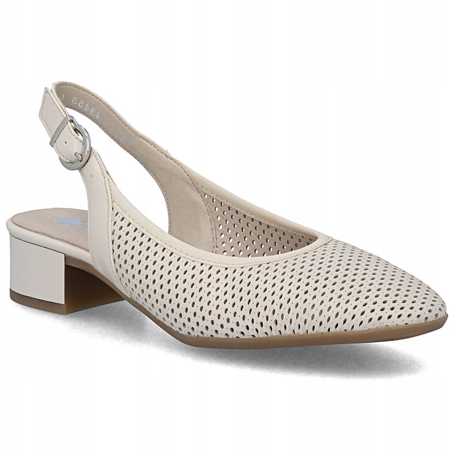 Dámské kožené lodičky s béžovým páskem Rieker 43458-60 38