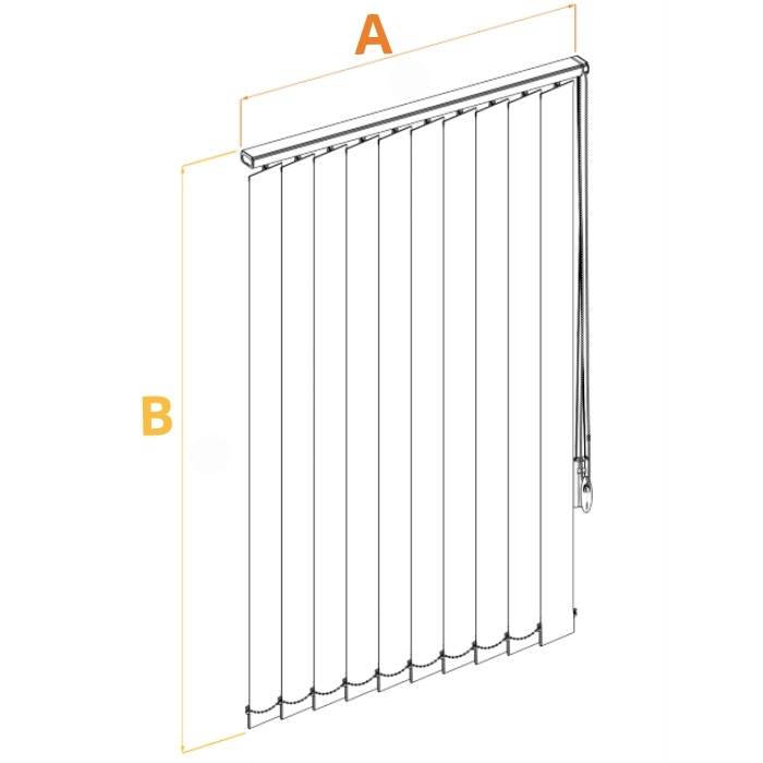 Żaluzja Pionowa przyciemniająca-Vertical 70x140cm Szerokość żaluzji 70 cm