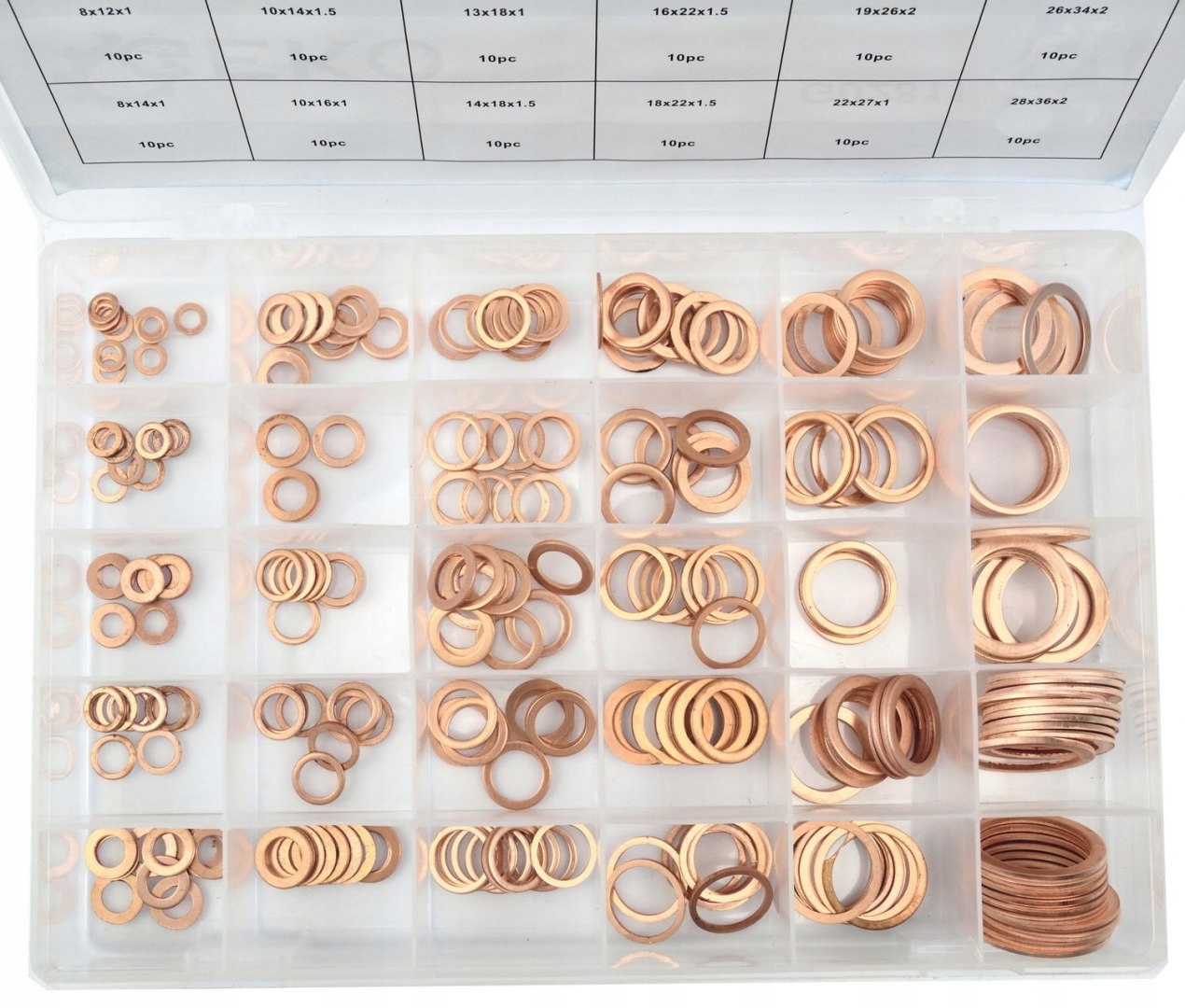 ZESTAW PODKŁADKI MIEDZIANE 300szt PODKŁADKA GEKO