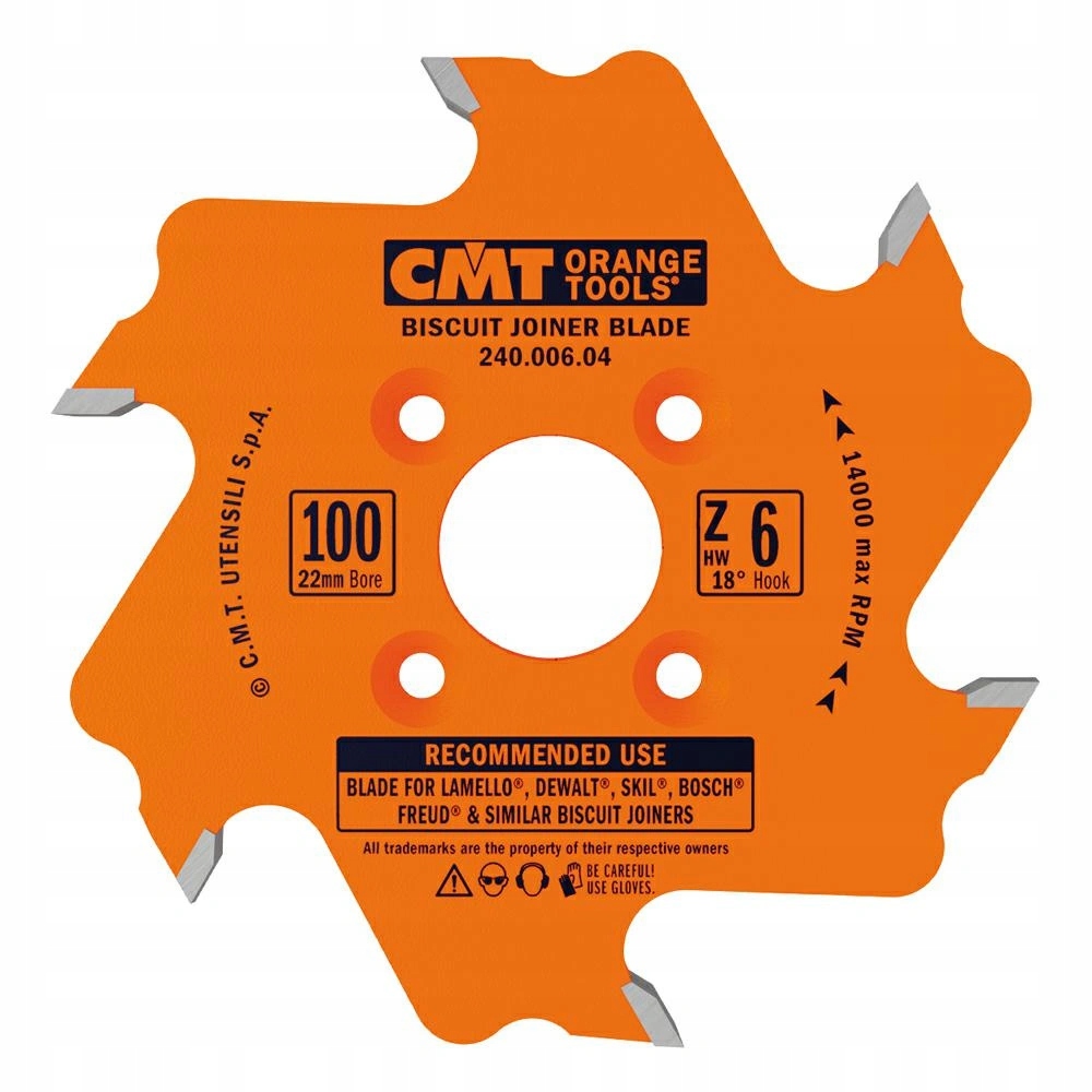 Cmt Frez nutujący do lamelek D100 F22 Z6 K3,96/3,1-3,9 240.006.04