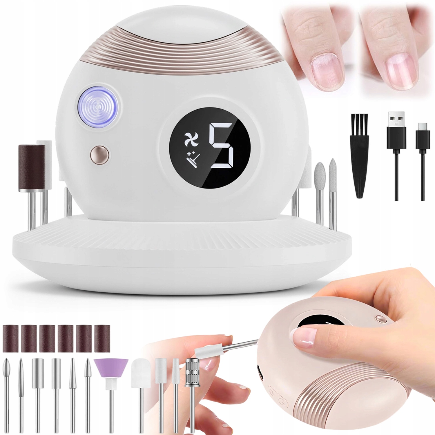 Elektrický Zastřihovač Nehtů Tichý Zastřihovač Snadný Akumulátor Přenosný