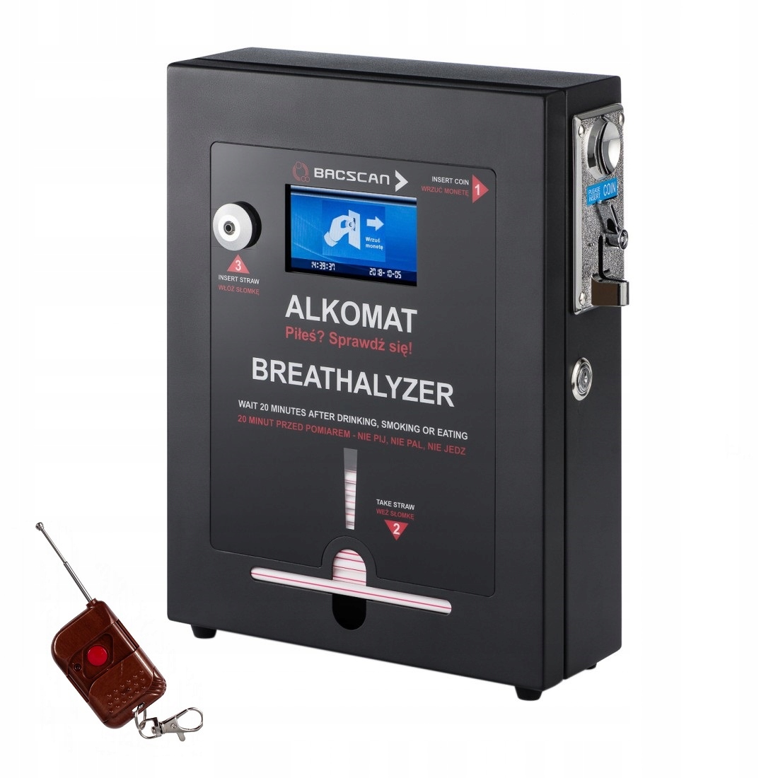 Alkohol Tester BACscan F-3 ovládaný mincou a diaľkovým ovládačom