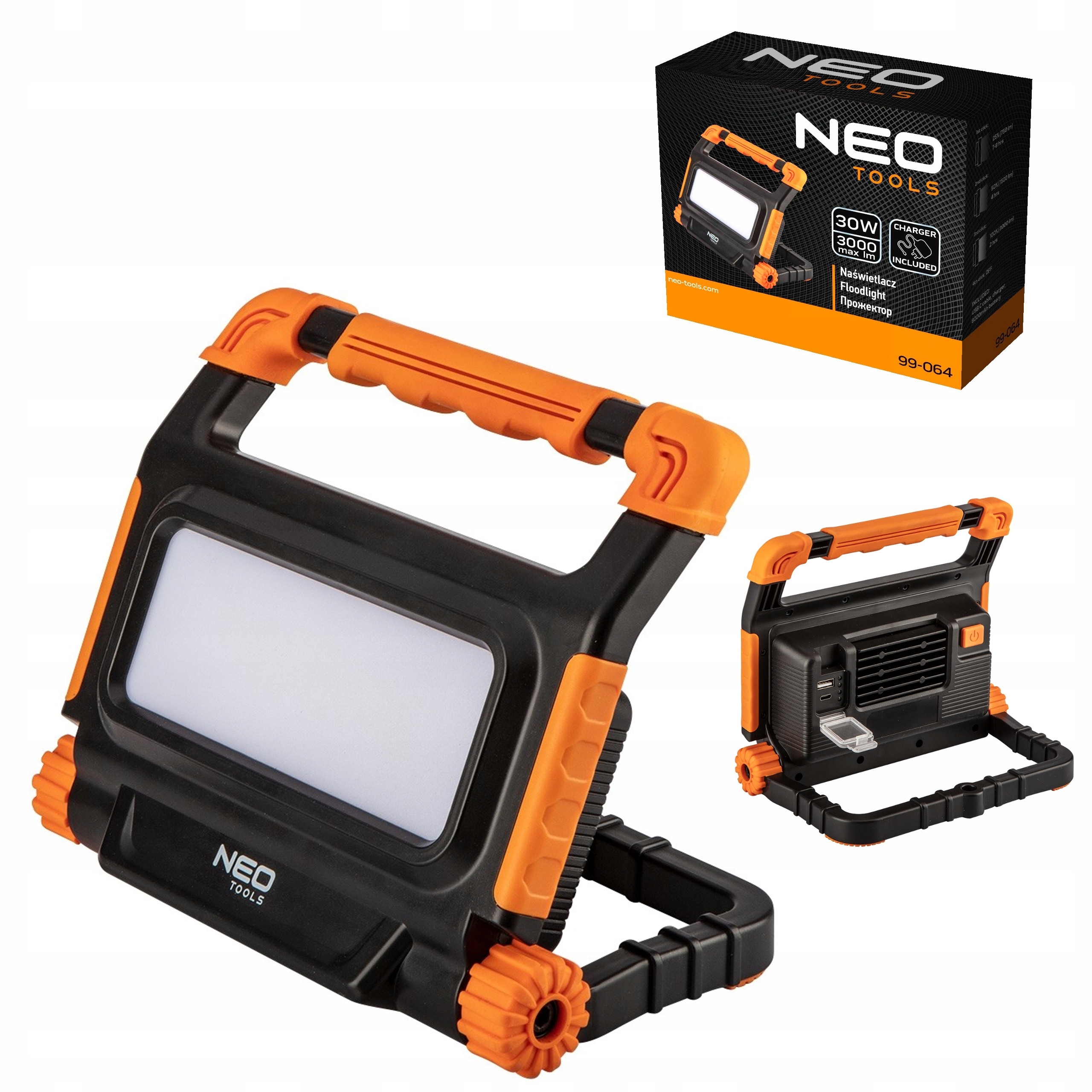 ПРОЖЕКТОР СВІТЛОДІОДНИЙ ПЕРЕЗАРЯДЖАЄТЬСЯ NEO