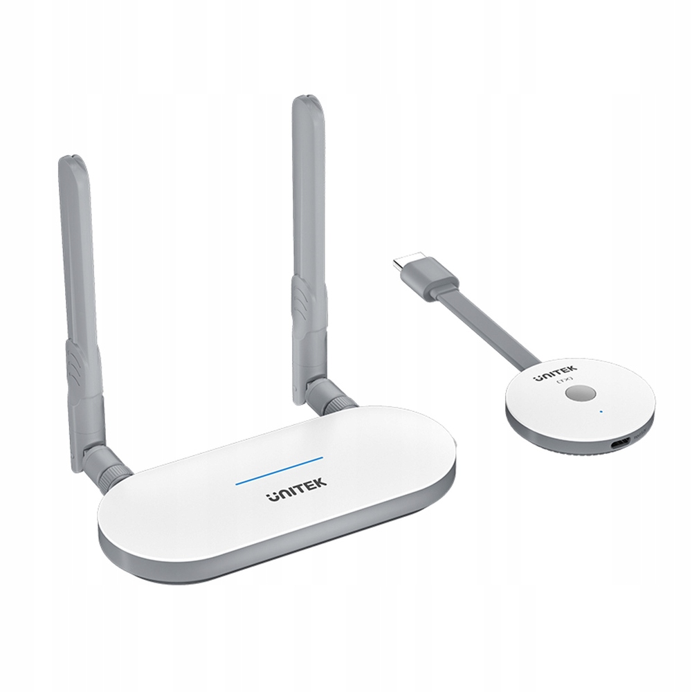 Unitek Bezdrátový vysílač a přijímač Hdmi s dosahem až 50 m, bílý