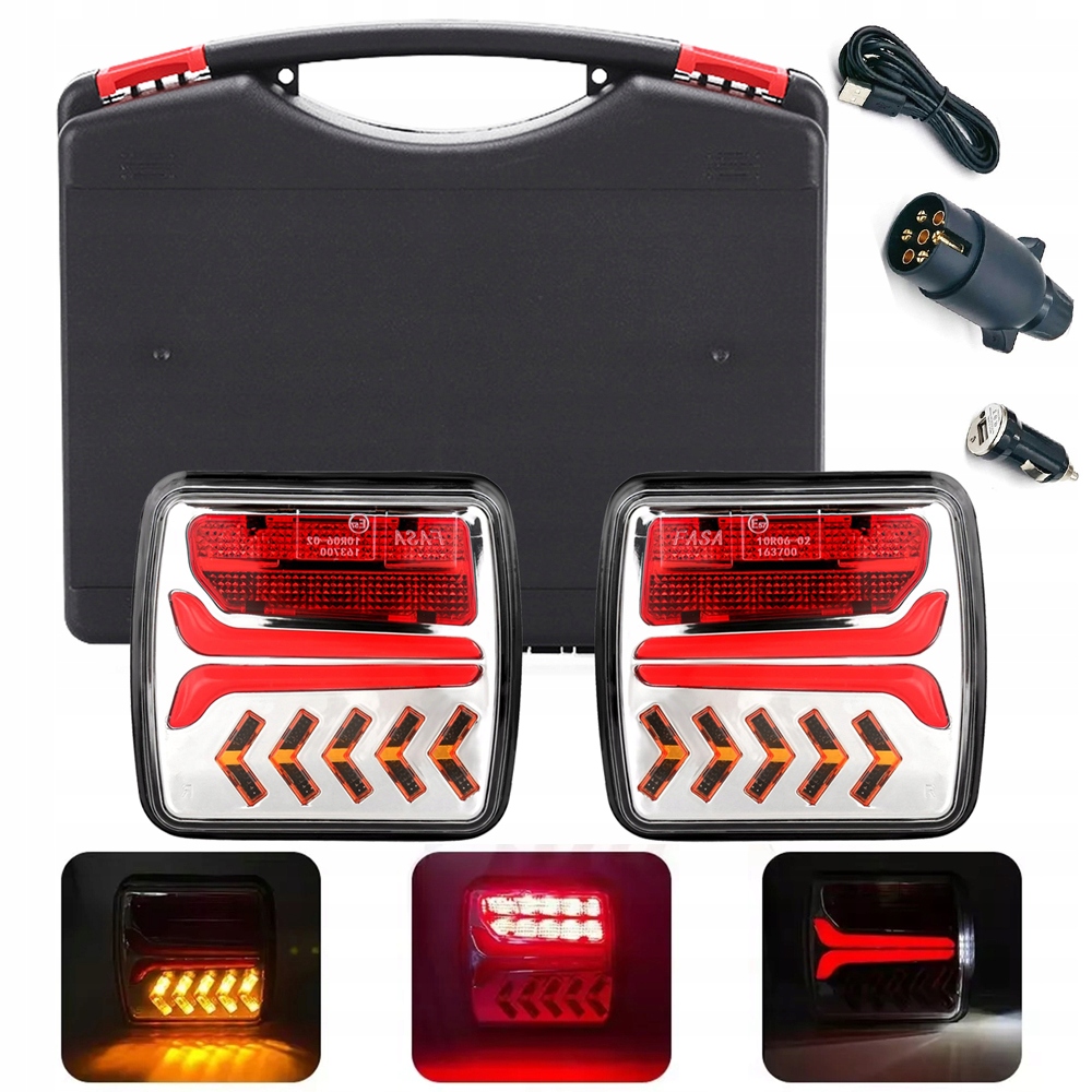 Zadní Bezdrátové Led Lampy Pro Přívěs Lavety, Sada Na Magnet 12V 24V