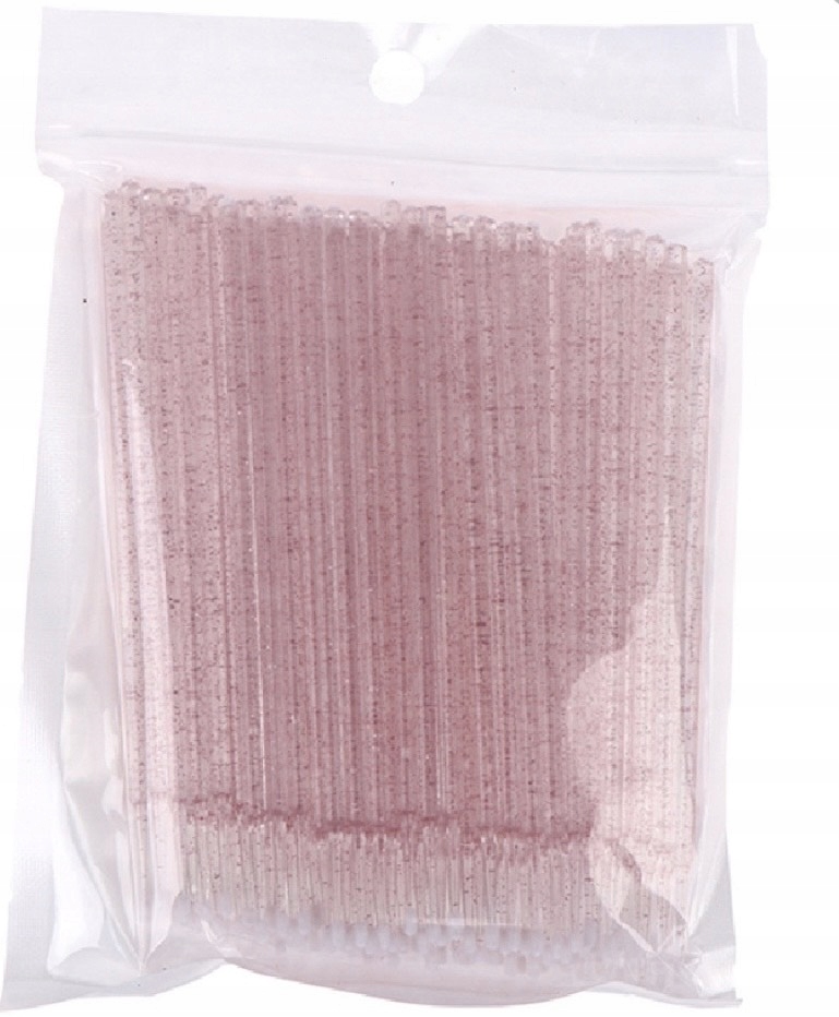 Mikroszczoteczki różowe brokatowe brokat