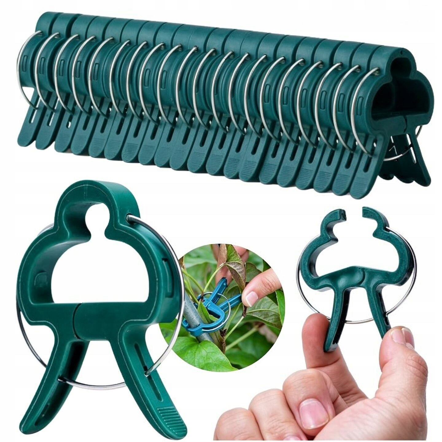 DUŻE KLIPSY DO ROŚLIN SPINKI DO POMIDORÓW ŁODYG PĘDÓW SPINACZE OGRODOWE