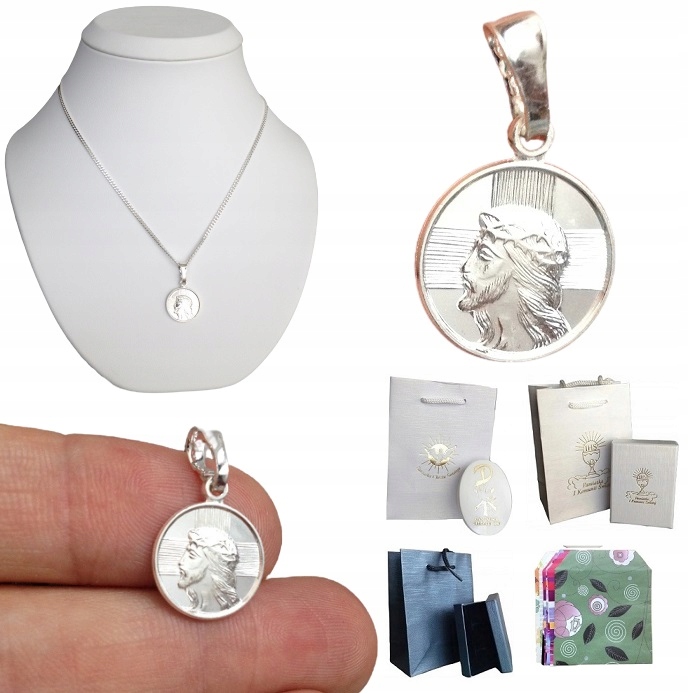 Pancerka Łańcuszek Srebrny 925 Medalik Komplet (na PREZENT / Komunia) Marka Inna marka