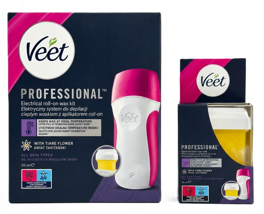 Veet Sada elektrických depilačních systémů s teplým voskem a náplní typu roll-on