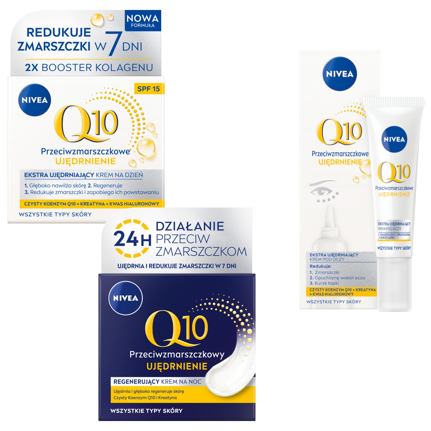 Nivea Q10 Denní krém proti vráskám 50 ml noc 50 ml Dárek pod oči