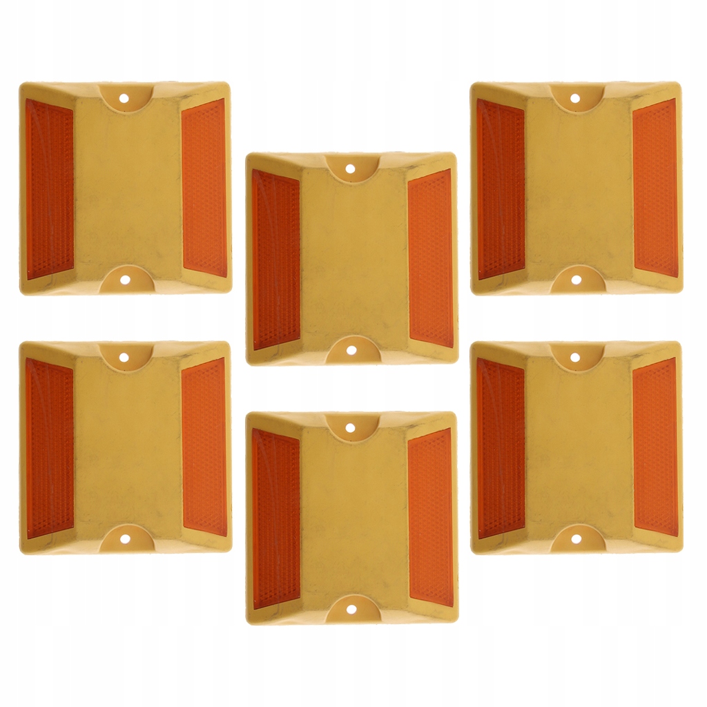 6x 1Piece Reflective Road Pavement Marker Plastic