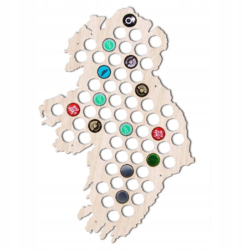Irsko Mapa Pivo Na Kapsle Pivní tabule Pivo jako Dárek 30x50 cm