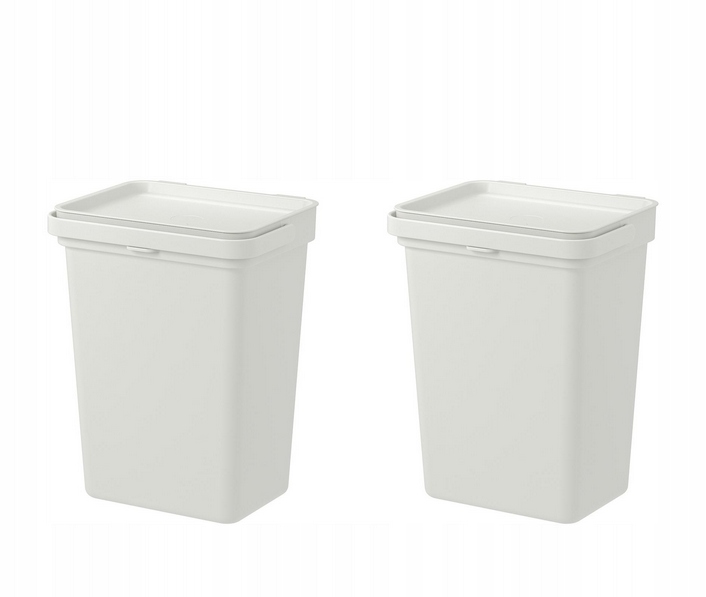 Levně Ikea Hallbar odpadkový koš 10 litrů (10 l) šedý, sada 2 kusů