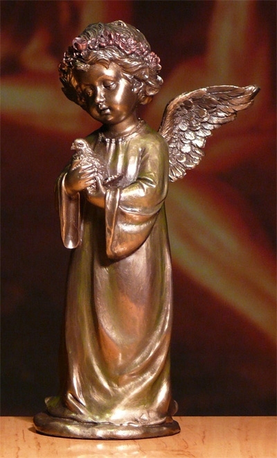 ŚLICZNA FIGURKA ANIOŁKA ANIOŁEK ANIOŁ z GOŁĄBKIEM Marka inna