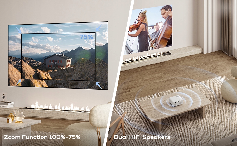 Projektor Bluetooth 5G WiFi 10000 Lm Full HD 1080P iOS Android PC PS5 TV Model iPL310