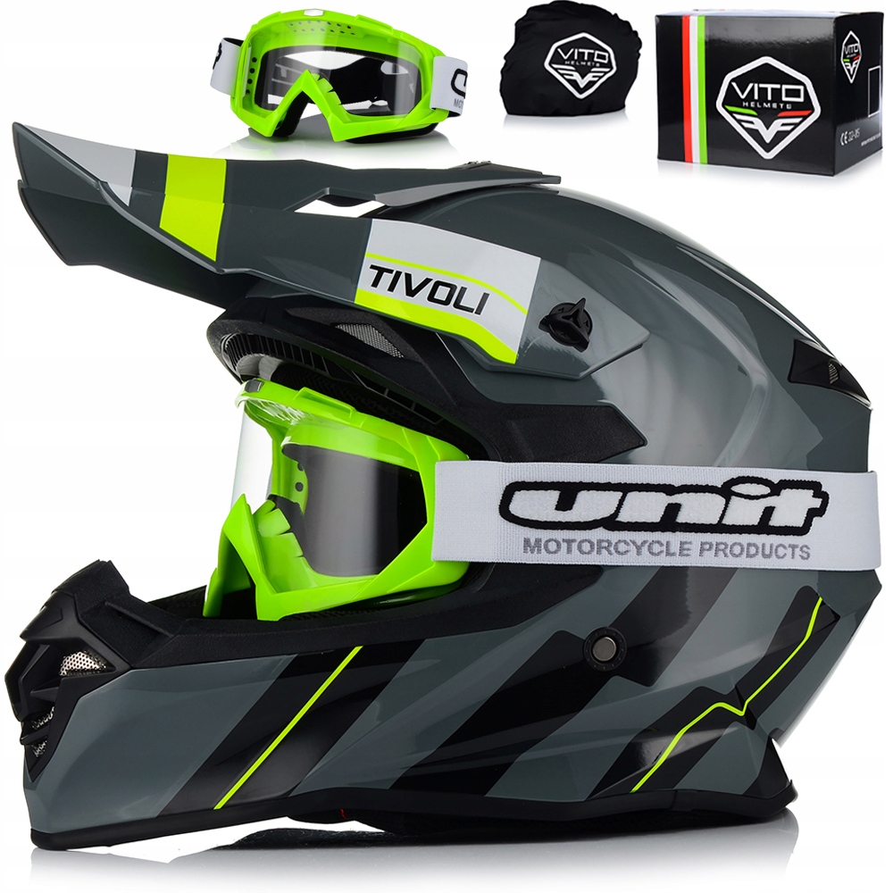 Motocyklová Prilba Vito Tivoli Nardo Okuliare Terénna Enduro Cross Štvorkolka