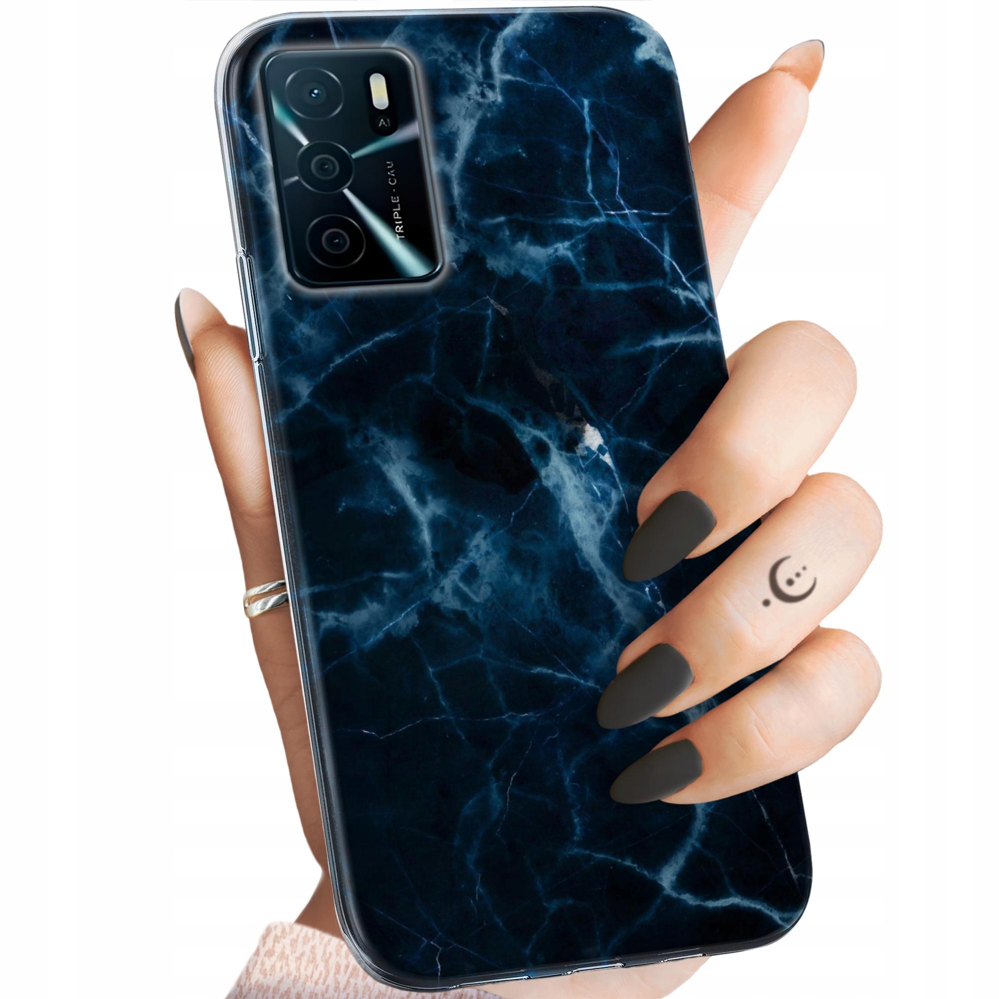 Etui Do Oppo A16 A16S Granatowe Obudowa Pokrowiec Case