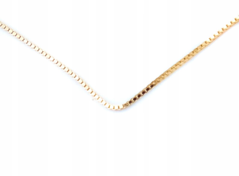 ZŁOTY ŁAŃCUSZEK KOSTKA WENECJANA AG 585 Okazja chrzest/komunia