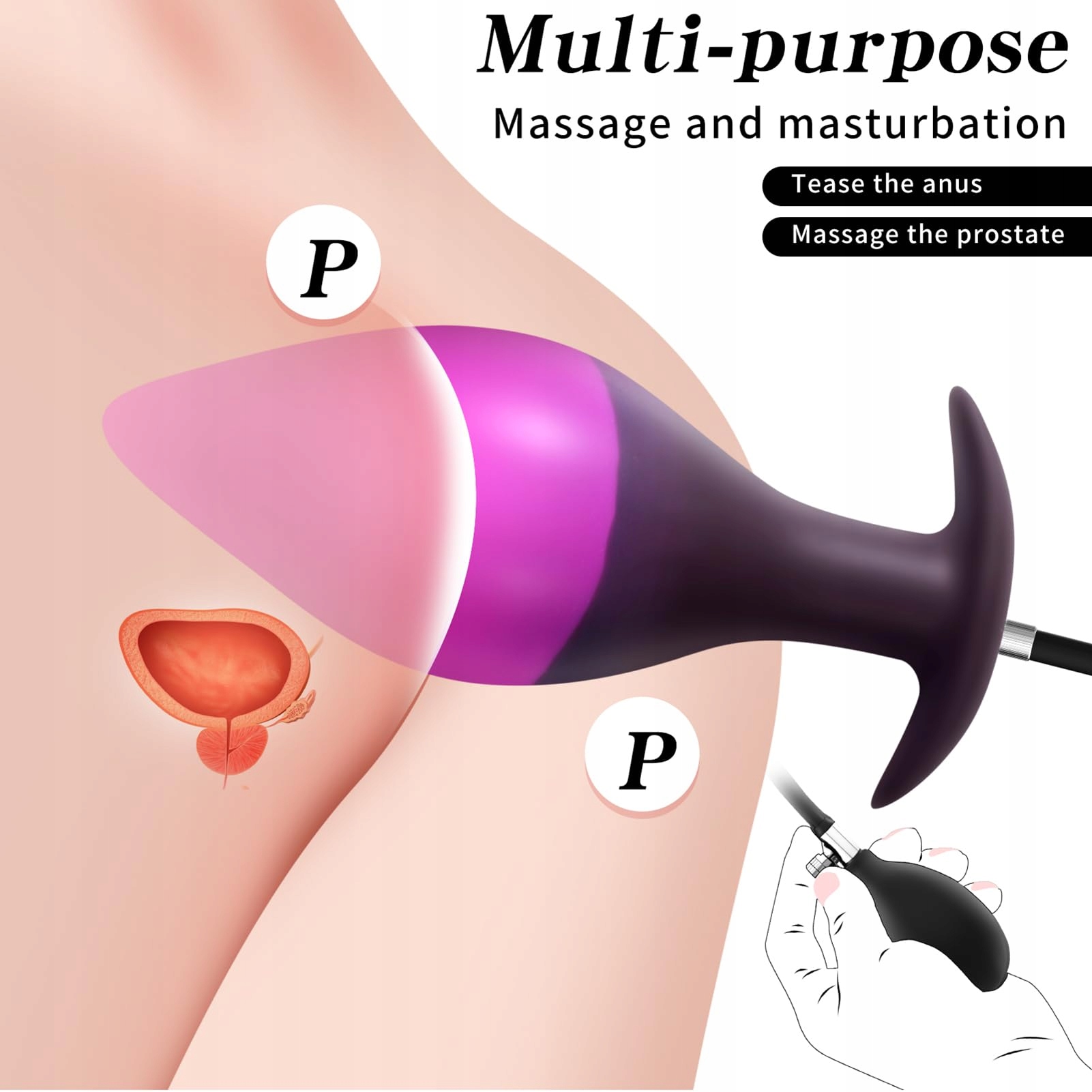 THLSEXY Nadmuchiwany Korek Analny Silikonowy Z Pompką XXL Dla Mężczyzn — miniatura 2