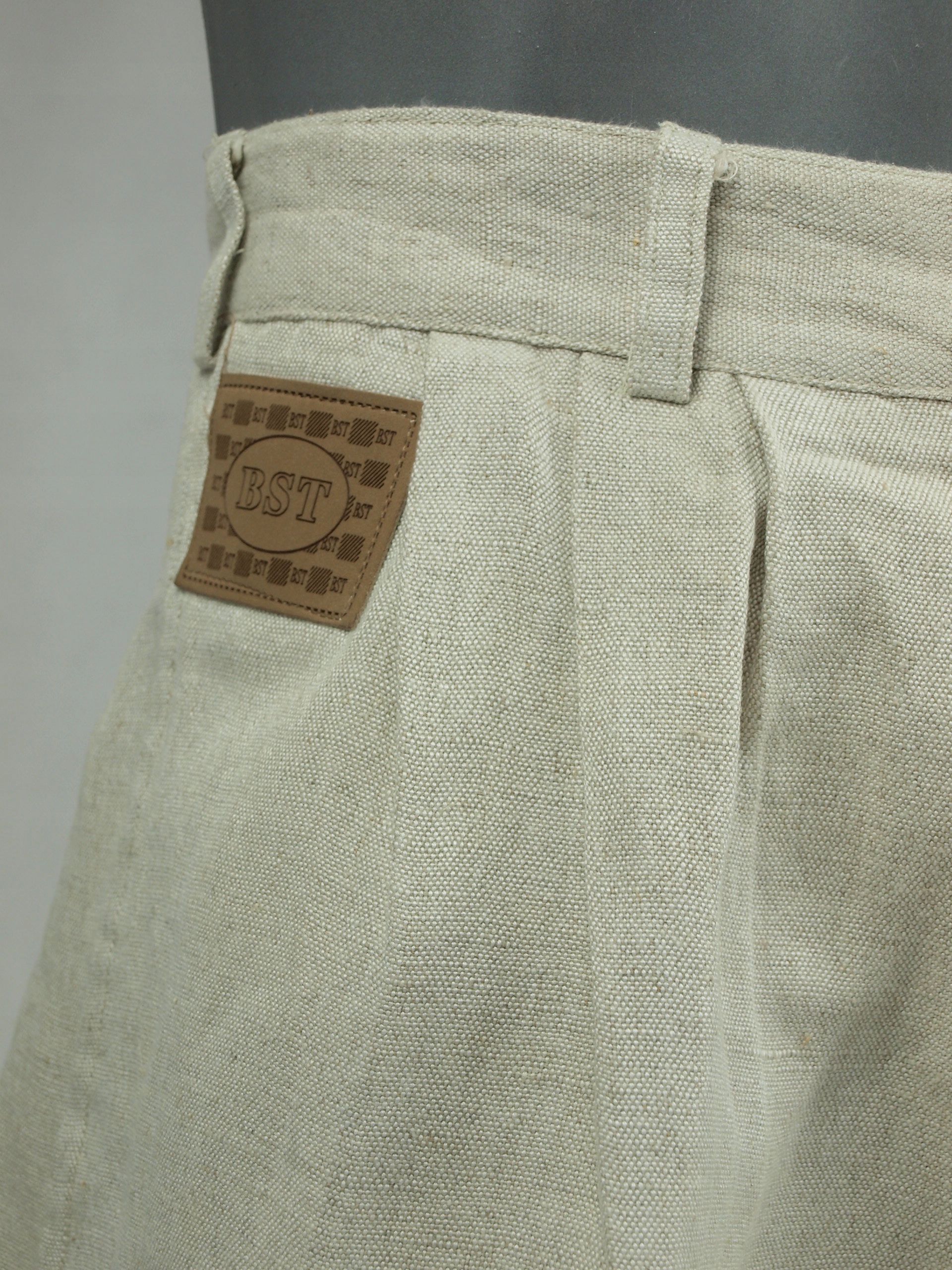 Spodnie męskie lniane klasyk casual proste roz. 29 Fason proste