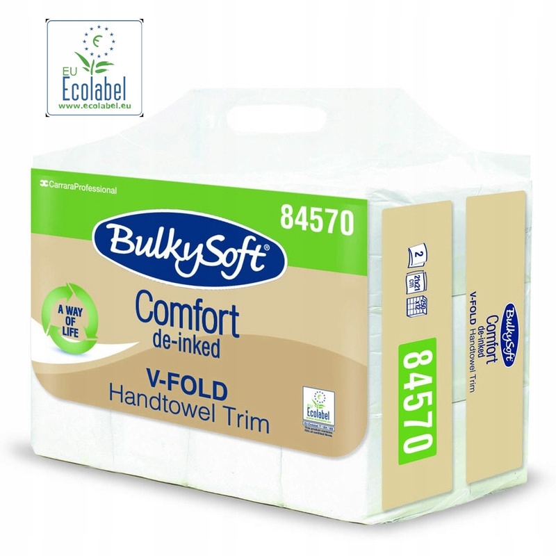 Skládané ručníky BulkySoft Comfort V-Fold 2vr. celulóza bílé (12x250)