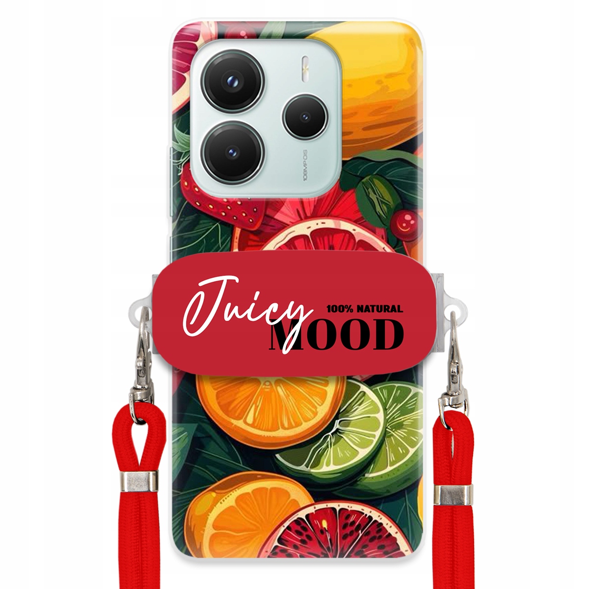 Puzdro pre Xiaomi Redmi Note 14 5G Červené vodítko držiak Juice Mood Módne