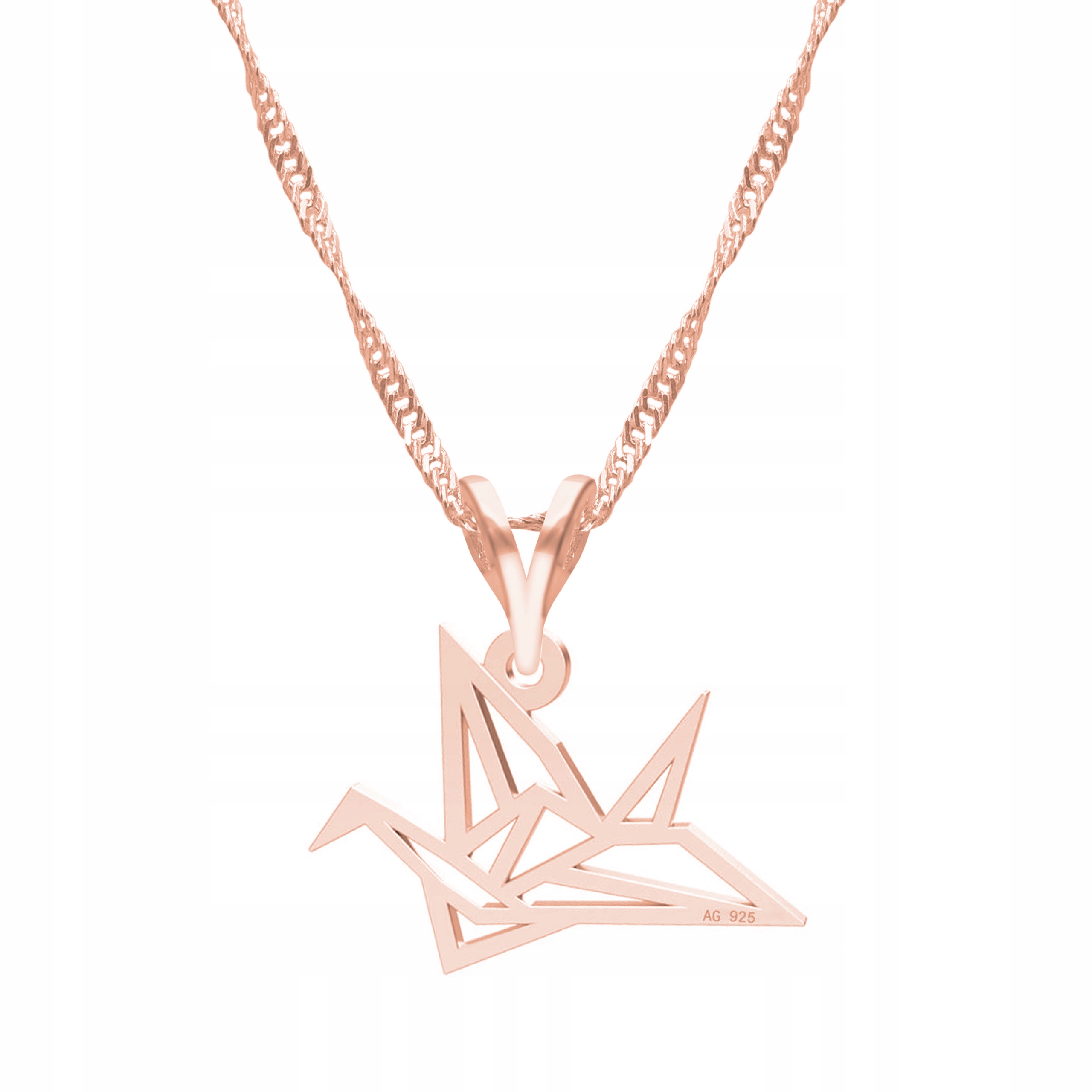 Řetízek zlatý náhrdelník 925 Pták Origami Ptáček