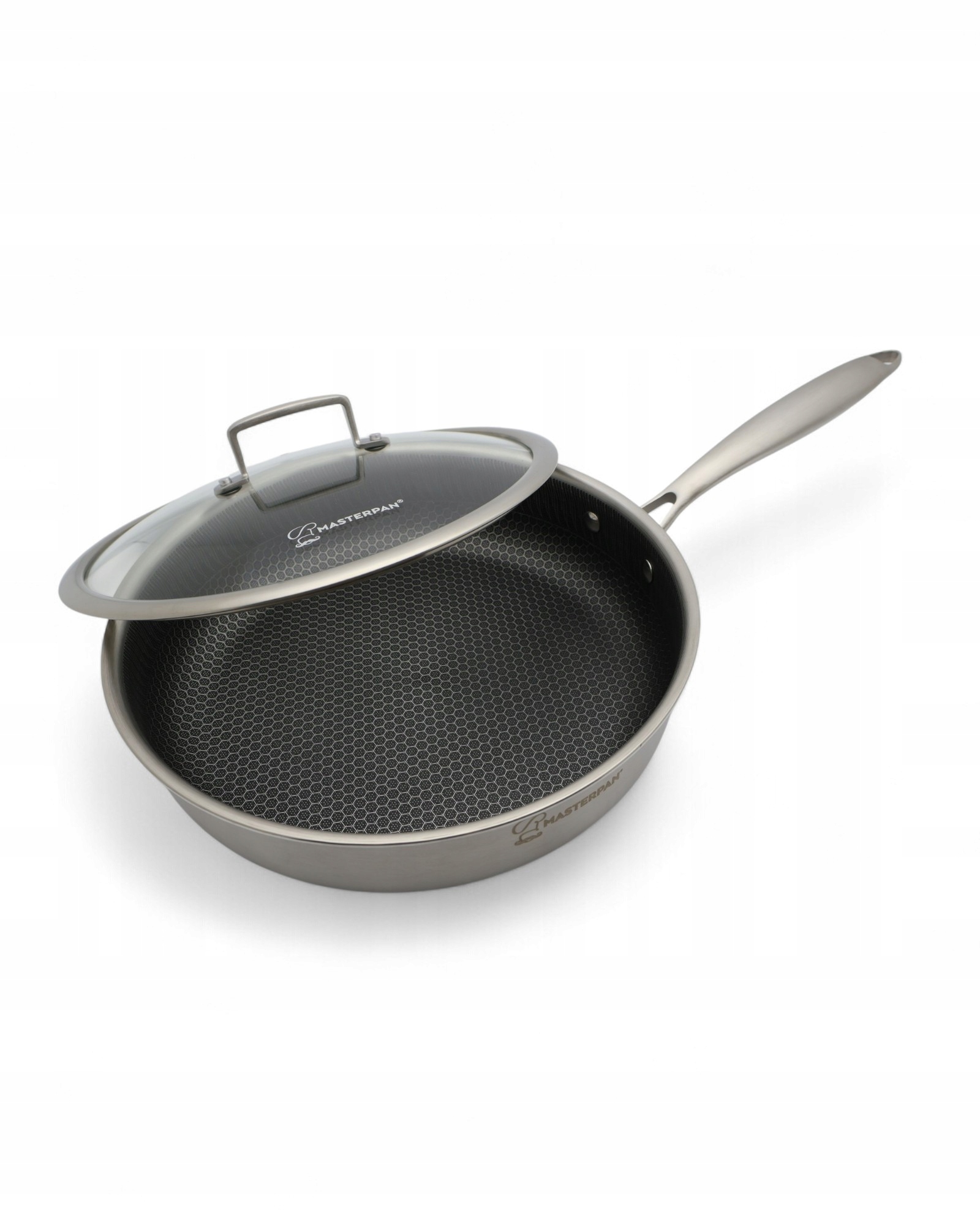 Patelnia Stalowa Masterpan 24 cm z pokrywką Indukcja