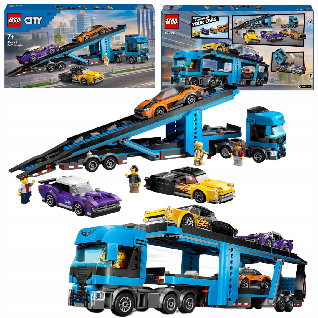 Lego City 60408 Auto Odtahovka Tir 3x Auto 4 Figurky Velká sada