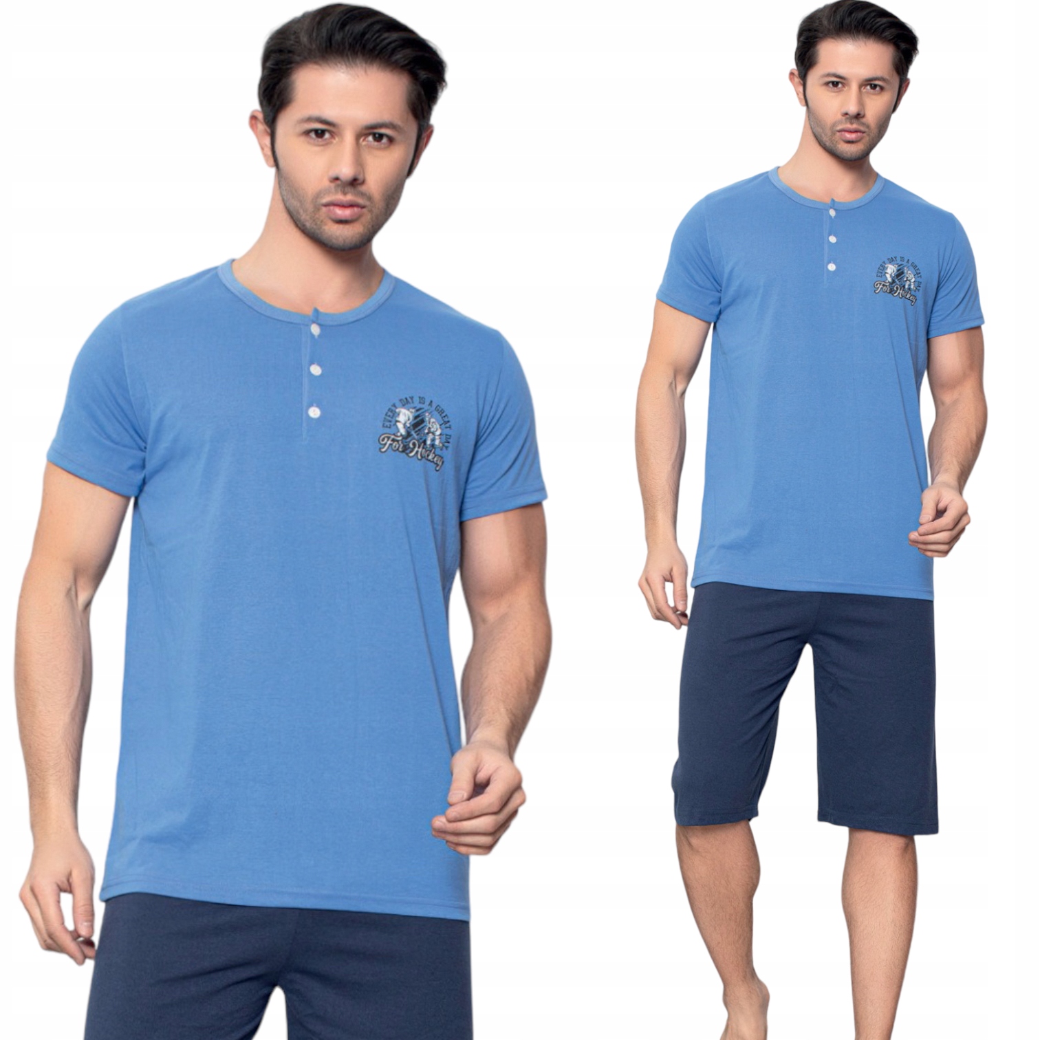 PIŻAMA MĘSKA KROTKI RĘKAW KROTKI SPODENKI /BAWEŁNA