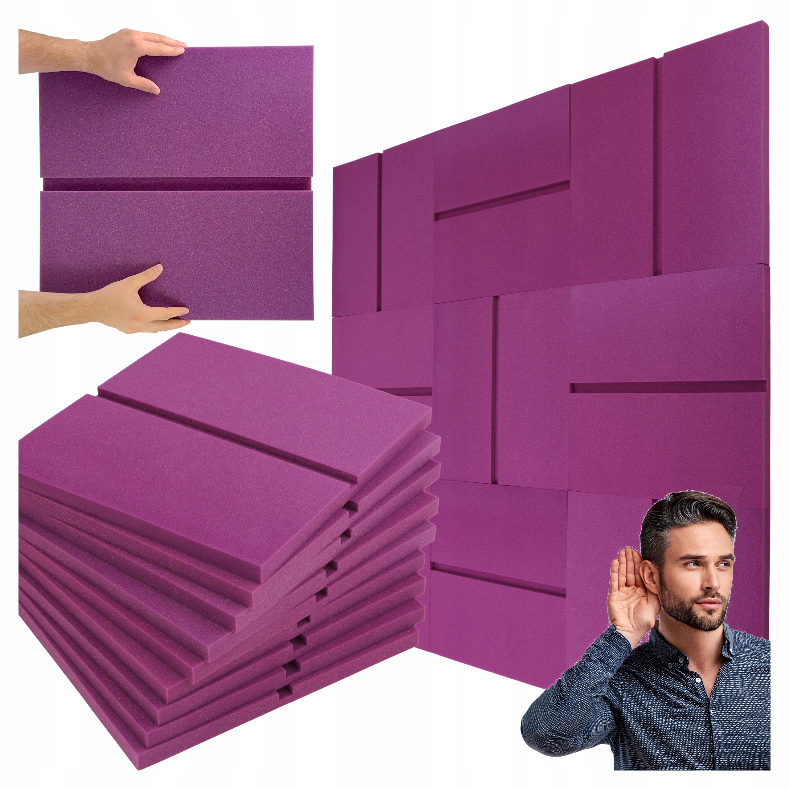 Akustická pěna panel na stěnu, obrazovka absorbující přebytečný zvuk, houbička