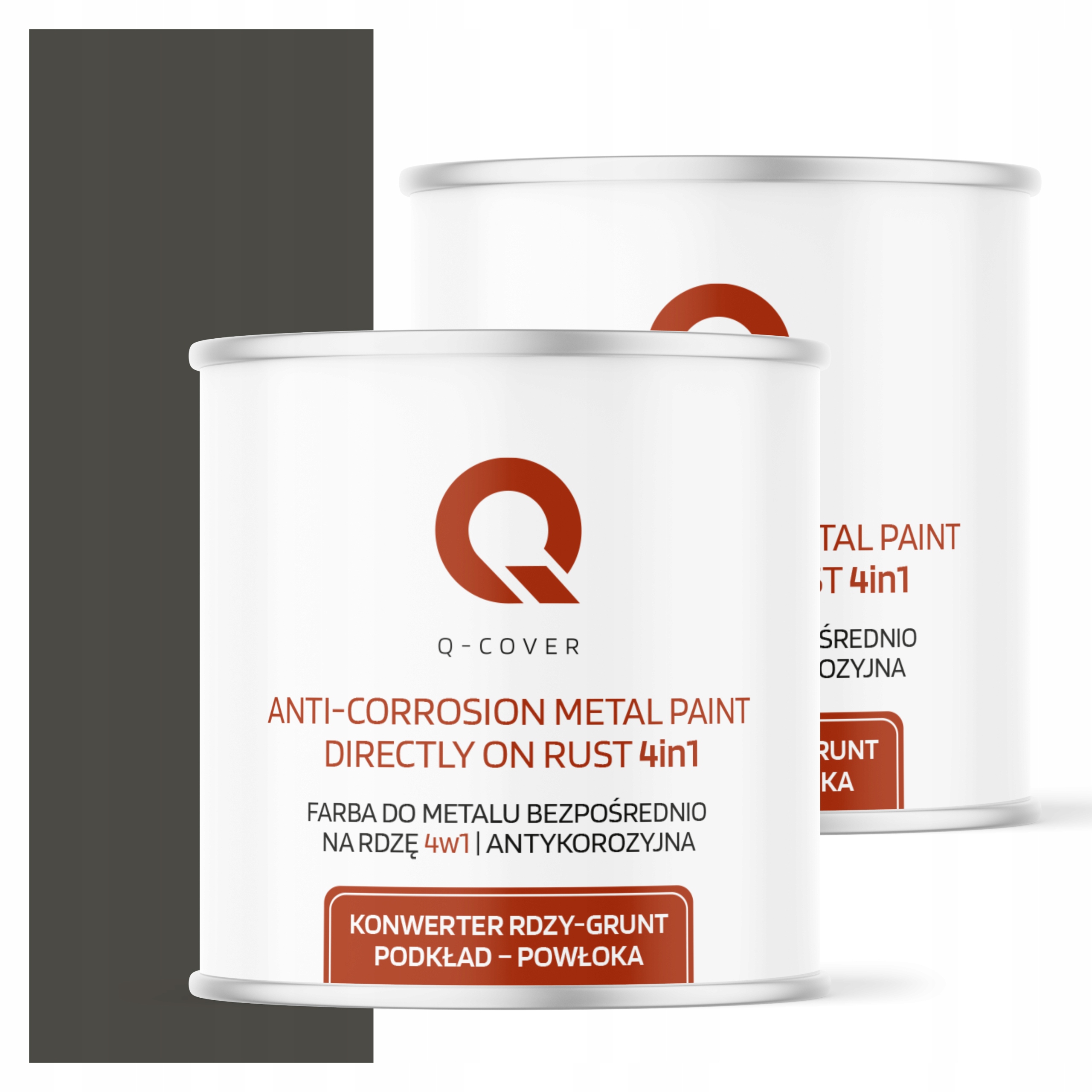 Farba Priamo Na Hrdzu Kov Aluminium Oceľ 2,5L 4v1 Polomat Šedá Tmavá