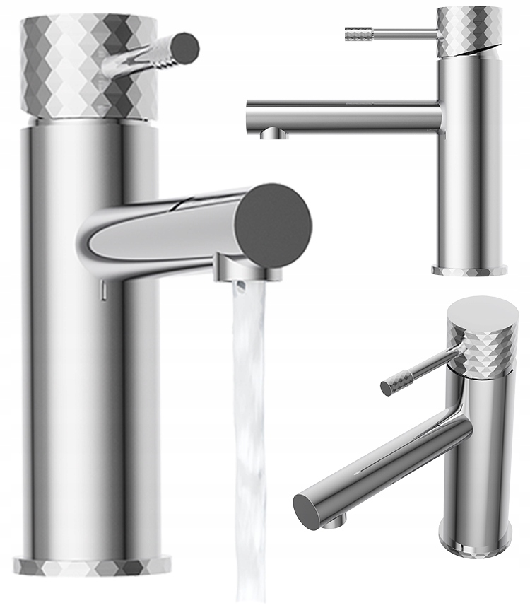 Strieborná Nízka Kúpeľňová Umývadlová Batéria, Moderný Chrómový Kohútik