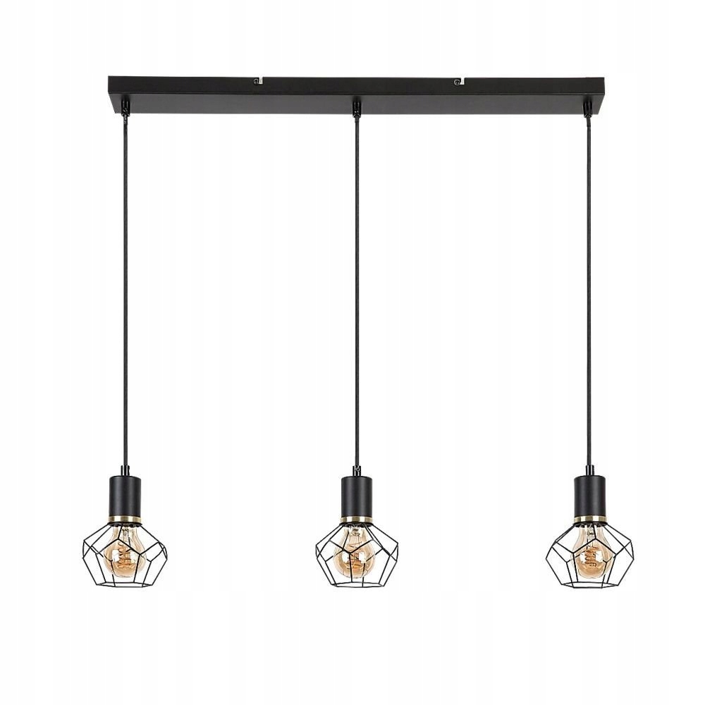 Trojitá závesná lampa s lištou nad jedálenský stôl, drôtik Fran 72242