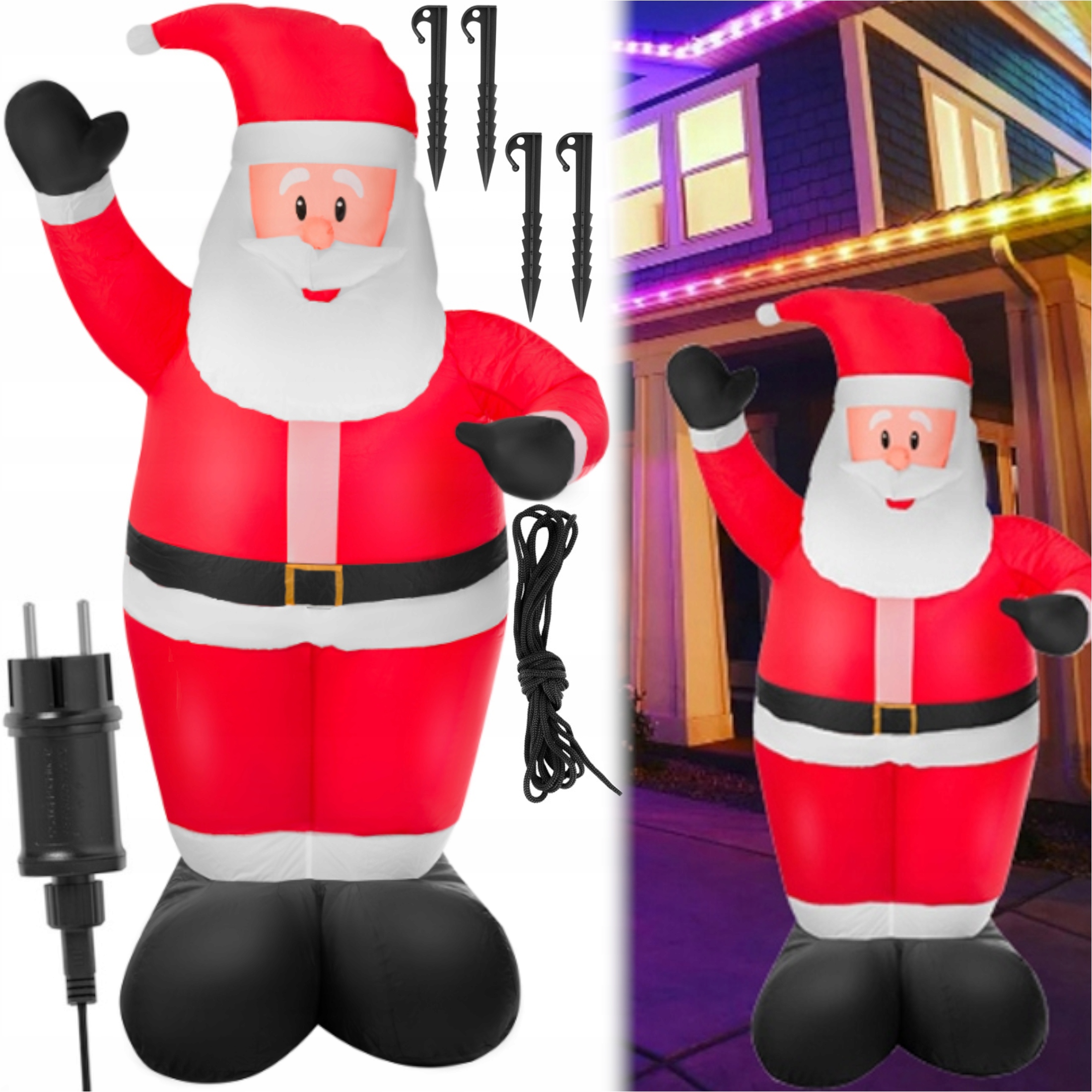Nafukovací Mikuláš Veľká Podsvietená Figúrka Do Domu A Záhrady XL
