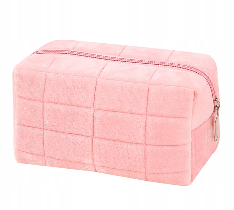 Damska Kosmetyczka Podróżna Kuferek pluszowy Pink Model 5905884013502